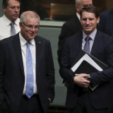 Pot shots: Prime Minister Scott Morrison and Andrew Hastie. 