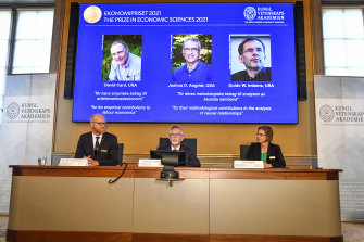 David Card, Joshua Angrist and Guido Imbens won the Nobel prize in economics.