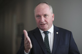 Nationals MP Barnaby Joyce in Canberra on Tuesday.
