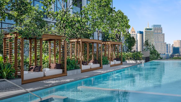 The hotel pool.