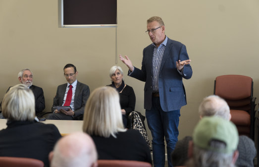 Mark Parton speaks at a forum on homelessness in the ACT.