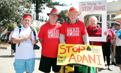 BIll Ryan attended a Stop Adani National Day of Action at North Wollongong Beach in 2017. 