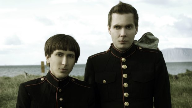 Alex Somers left) and Jonsi often favour a military look.
