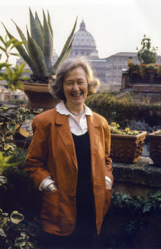 Janet Venn-Brown on her terrace in Rome.