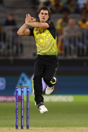 Pat Cummins during last year’s T20 World Cup in Australia.