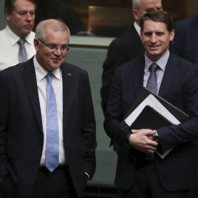 Pot shots: Prime Minister Scott Morrison and Andrew Hastie. 
