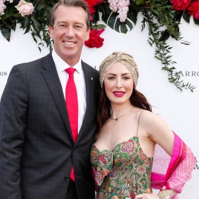 Glenn McGrath with wife Sara Leonardi-McGrath, who donned an Indian-inspired outfit we'll never forget.
