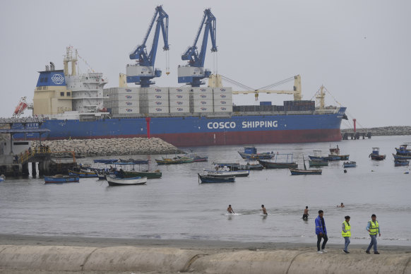 The Chinese-funded port in Chancay, Peru.