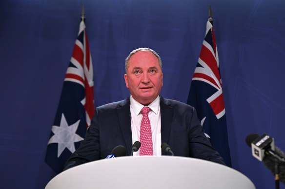Barnaby Joyce said he was sorry for the text he had sent calling the PM a liar, and his relationship with Morrison has since changed.