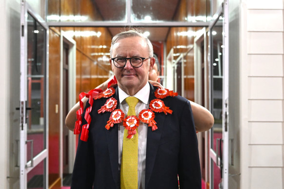 Prime Minister Anthony Albanese was caught on a live camera discussing policy with Kurt Campbell.