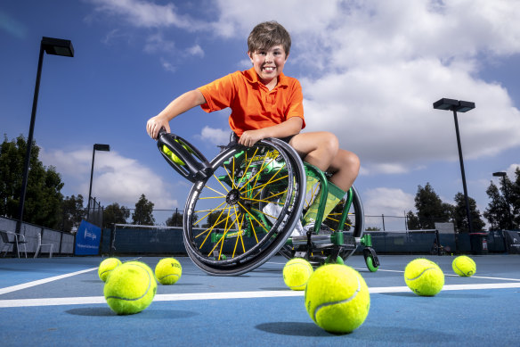 Wheelchair tennis junior champion Sonny Rennison has trained in a ballkid pilot program.