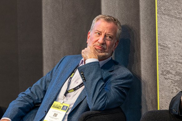 Former New York City mayor Bill de Blasio in the final session of Melbourne Assembly.