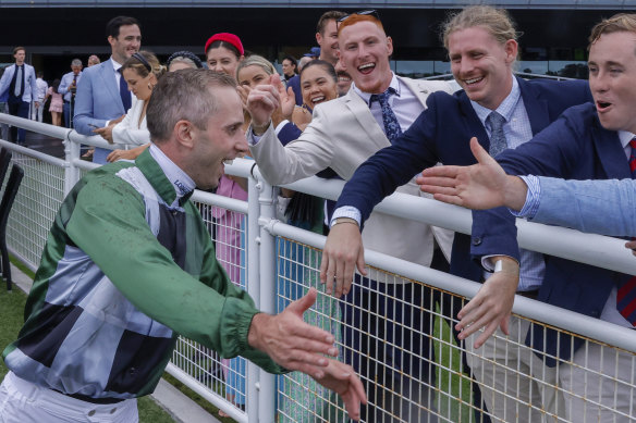 A jubilant Brenton Avdulla celebrates with connections.