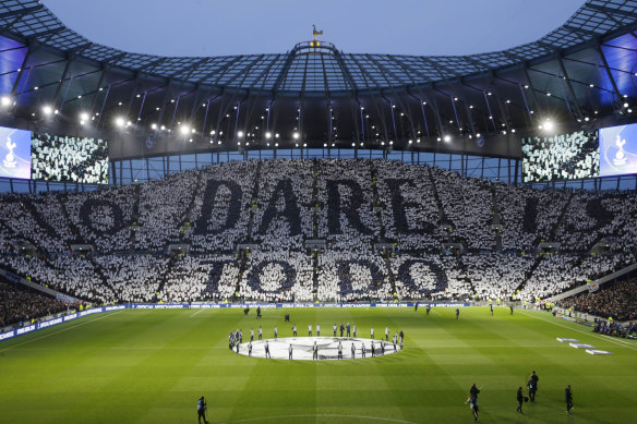 Tottenham fans spell out their club’s motto, which perfectly matches Ange Postecoglou’s ethos.