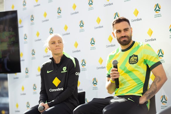 Matilda Tameka Yallop and Socceroo Anthony Caceres.