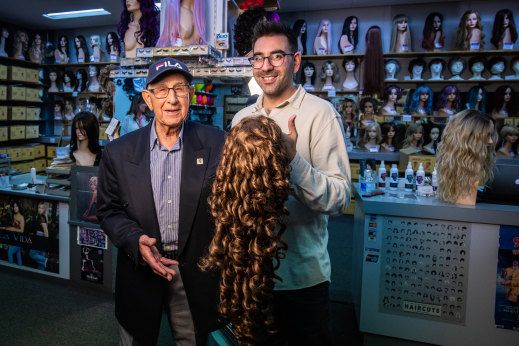 Proud Pa: Abe Lourie and his grandson Joel Grosman, who now runs Creative Wigs.