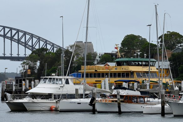 The Fairlight ferry was tied up at the Balmain shipyard on Monday after suffering a steering failure.
