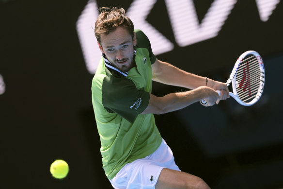 Danill Medvedev of Russia in the fourth round of the Australian Open.