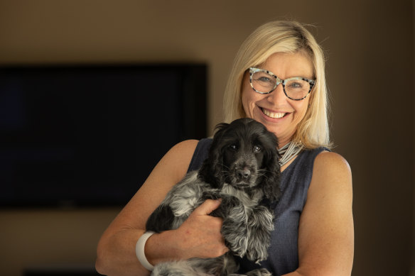 Rosie Batty and her 12-week pup, Spencer.