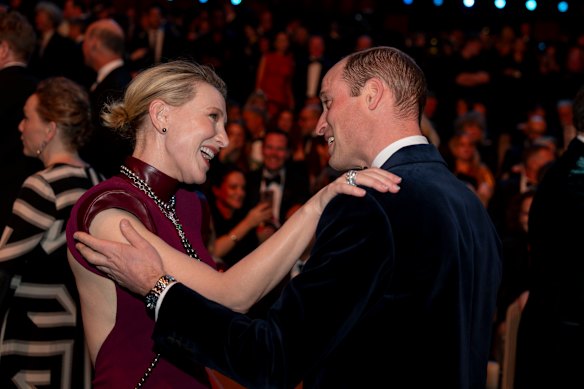 William speaks to Cate Blanchett at the Bafta Film Awards last year.