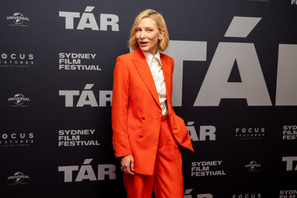 Cate Blanchett on the red carpet for Tar.