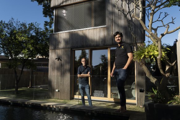 Architect Knut Menden and David Hellier built an addition to a 1920s Californian bungalow to comply with passive housing standards.  
