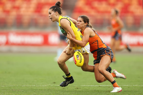 Tessa Lavey, left, in action. 