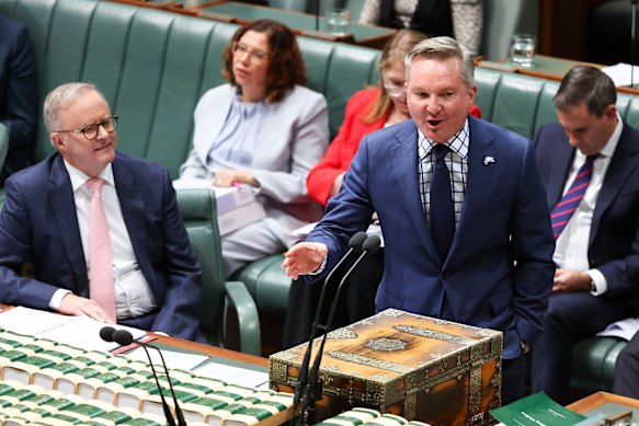 Minister for Climate Change and Energy Chris Bowen faced questions in parliament and outside over climate targets on Tuesday.