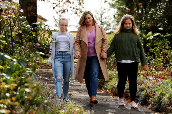 Jenny Morrison and her daughters, Abbey and Lily, will return to Sydney this week as school resumes.