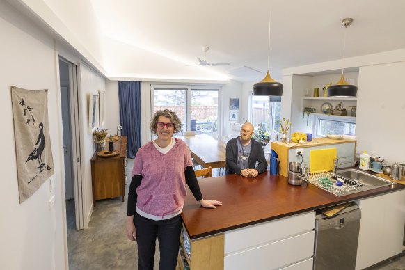 Jenny Edwards and David Dufty in their 8.2-star energy-efficient home.
