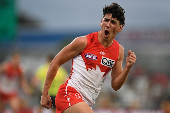 Justin McInerney celebrates a goal.