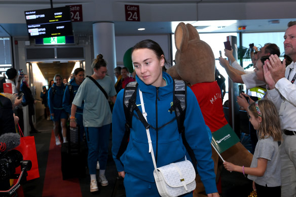 Caitlin Foord arrives in Brisbane on Thursday with the Matildas squad to prepare for Saturday’s third-place play-off.