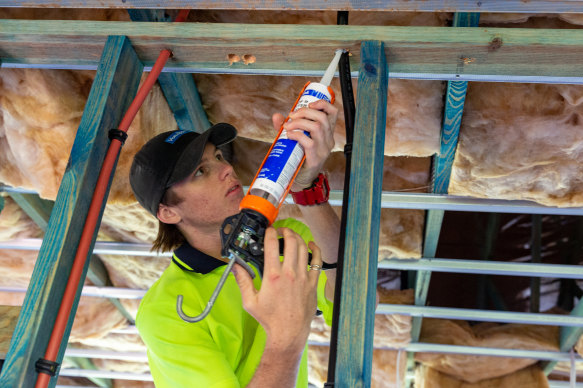 Year 12 South Grafton High School student Oscar Knight is among 10 students doing a Certificate II Construction Pathways school-based traineeship with GJ Gardner Homes.