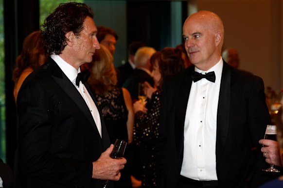 Hird with AFL chair Craig Drummond at Crown Palladium. 