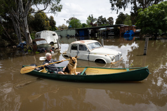 Flooding in Echuca on the Murray River in Victoria last month.