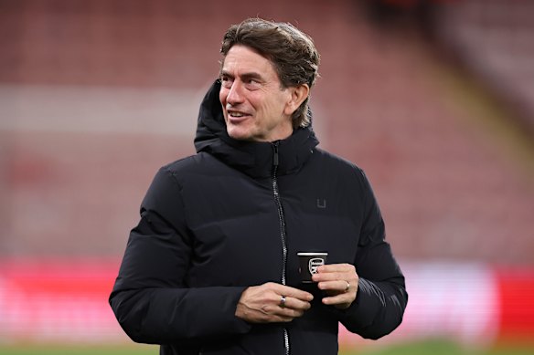 The incriminating picture of Thomas Frank before the match.