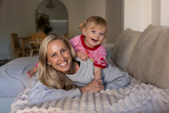 Elizabeth Adams-Cairns and her 18-month-old daughter, Romy.