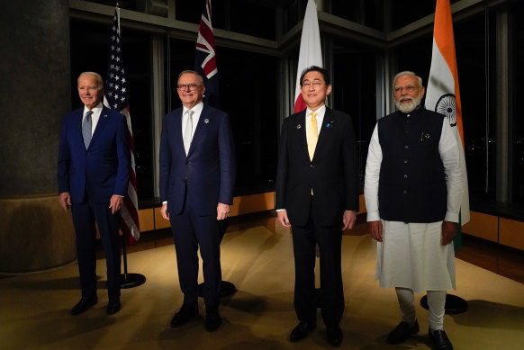 The leaders of Australia, Japan, the US and India held a Quad meeting on the sidelines of the G7 summit in Hiroshima.