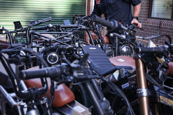 E-bikes during the Operation E-Voltage crackdown on e-bikes on the Northern Beaches last month