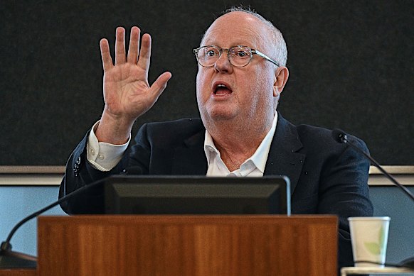 Geoffrey Watson, SC, has a tough time in the witness box on Friday.