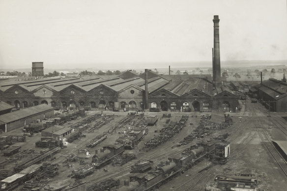 The Newport Railway Workshop pictured circa 1905-1928.