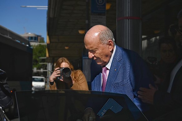 Jones departs the Downing Centre court on Wednesday.