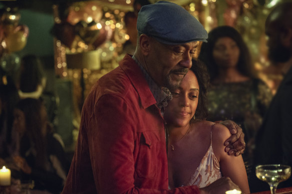 Lenny Henry as Clint and Rosalind Eleazar as Kat in Missing You.