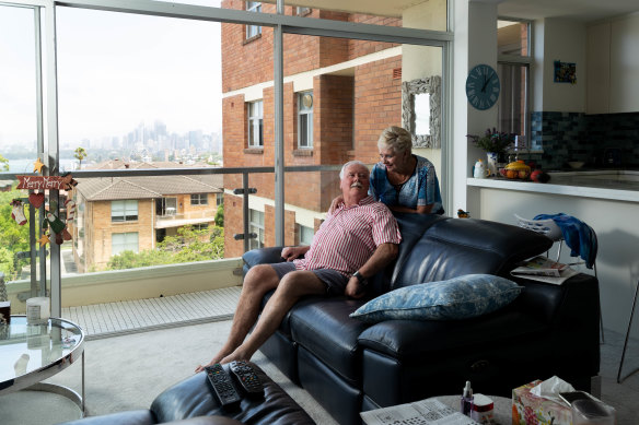 Peter and Lindy Blackhall downsized to an apartment from a four-bedroom house.
