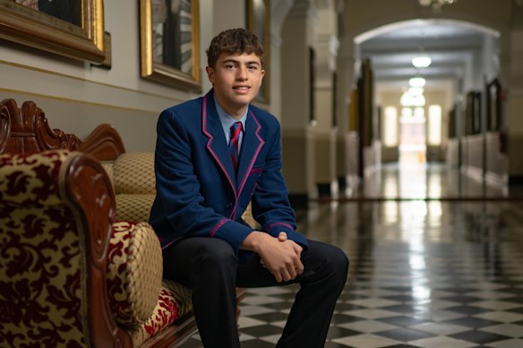 Josh Mulcahy, a year 9 boarding student at St Joseph’s College in Hunters Hill.