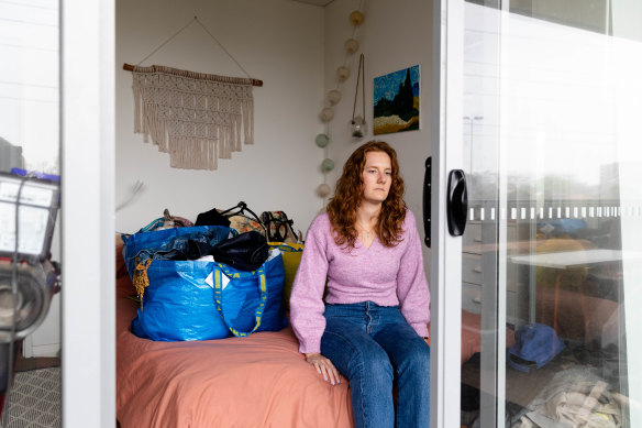 First-home buyer Corrie Ford packed up half her possessions in case she was forced to evacuate.