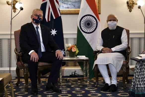 Prime Minister Scott Morrison held a  meeting with Indian Prime Minister Narendra Modi ahead of the Quad meeting at the White House.