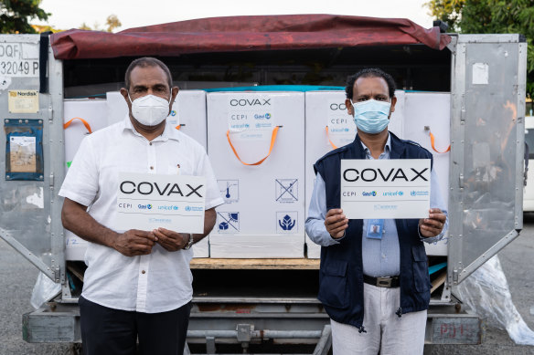 Doses of the AstraZeneca vaccine landed in Port Moresby under the COVAX facility.