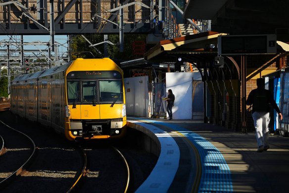 Commuters at a Sydney train station. 