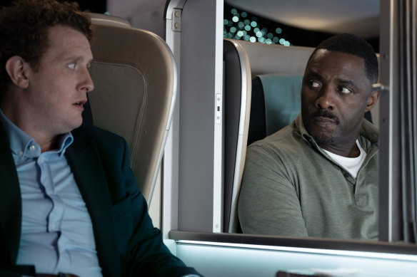 In the airborne thriller Hijack, Idris Elba (right) knows how to behave on plane. 